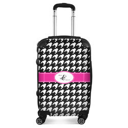 Houndstooth w/Pink Accent Suitcase - 20" Carry On (Personalized)