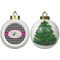 Houndstooth w/Pink Accent Ceramic Christmas Ornament - X-Mas Tree (APPROVAL)