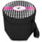 Houndstooth w/Pink Accent Collapsible Personalized Cooler & Seat (Closed)