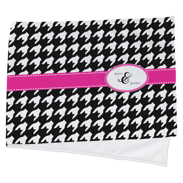 Custom Houndstooth w/Pink Accent Cooling Towel (Personalized)