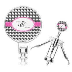 Houndstooth w/Pink Accent Corkscrew (Personalized)