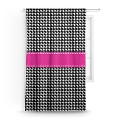 Houndstooth w/Pink Accent Curtain - 50"x84" Panel