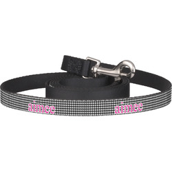 Houndstooth w/Pink Accent Dog Leash (Personalized)