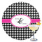 Houndstooth w/Pink Accent Drink Topper - XLarge - Single with Drink