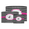 Houndstooth w/Pink Accent Drum Lampshades - MAIN