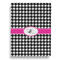 Houndstooth w/Pink Accent Garden Flags - Large - Double Sided - FRONT