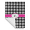 Houndstooth w/Pink Accent Garden Flags - Large - Single Sided - FRONT FOLDED