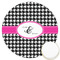 Houndstooth w/Pink Accent Icing Circle - Large - Front
