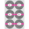 Houndstooth w/Pink Accent Icing Circle - Large - Set of 6