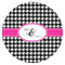 Houndstooth w/Pink Accent Icing Circle - Large - Single