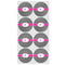 Houndstooth w/Pink Accent Icing Circle - Medium - Set of 8