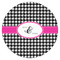 Houndstooth w/Pink Accent Icing Circle - Medium - Single