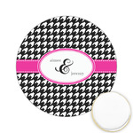 Houndstooth w/Pink Accent Printed Cookie Topper - 2.15" (Personalized)