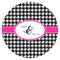 Houndstooth w/Pink Accent Icing Circle - Small - Single