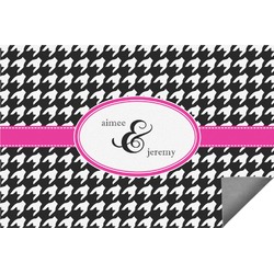 Houndstooth w/Pink Accent Indoor / Outdoor Rug - 4'x6' (Personalized)