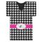 Houndstooth w/Pink Accent Jersey Bottle Cooler - Set of 4 - FRONT (flat)