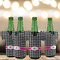 Houndstooth w/Pink Accent Jersey Bottle Cooler - Set of 4 - LIFESTYLE