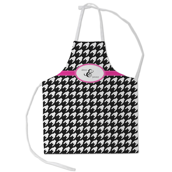 Custom Houndstooth w/Pink Accent Kid's Apron - Small (Personalized)