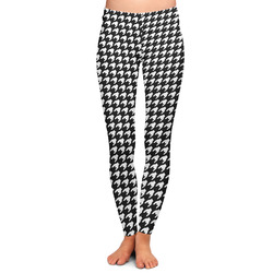 Houndstooth w/Pink Accent Ladies Leggings - Extra Small