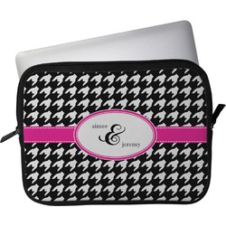 Houndstooth w/Pink Accent Laptop Sleeve / Case - 11" (Personalized)