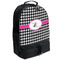 Houndstooth w/Pink Accent Large Backpack - Black - Angled View