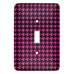 Houndstooth w/Pink Accent Light Switch Cover (Single Toggle)