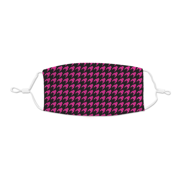 Custom Houndstooth w/Pink Accent Kid's Cloth Face Mask - XSmall