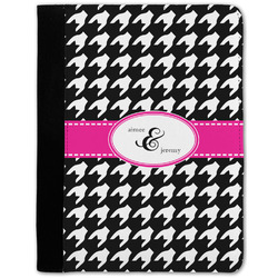 Houndstooth w/Pink Accent Notebook Padfolio w/ Couple's Names