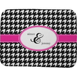 Houndstooth w/Pink Accent Memory Foam Bath Mat - 48"x36" (Personalized)
