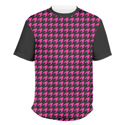 Houndstooth w/Pink Accent Men's Crew T-Shirt - Medium