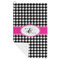 Houndstooth w/Pink Accent Microfiber Golf Towels - FOLD