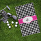 Houndstooth w/Pink Accent Microfiber Golf Towels - LIFESTYLE