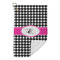 Houndstooth w/Pink Accent Microfiber Golf Towels Small - FRONT FOLDED