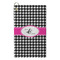 Houndstooth w/Pink Accent Microfiber Golf Towels - Small - FRONT