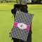 Houndstooth w/Pink Accent Microfiber Golf Towels - Small - LIFESTYLE