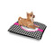 Houndstooth w/Pink Accent Outdoor Dog Beds - Small - IN CONTEXT