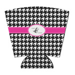 Houndstooth w/Pink Accent Party Cup Sleeve - with Bottom (Personalized)