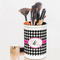 Houndstooth w/Pink Accent Pencil Holder - LIFESTYLE makeup