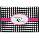 Houndstooth w/Pink Accent Door Mat - 36"x24" (Personalized)