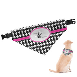 Houndstooth w/Pink Accent Dog Bandana - Small (Personalized)