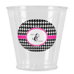 Houndstooth w/Pink Accent Plastic Shot Glass (Personalized)