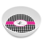 Houndstooth w/Pink Accent Melamine Bowl - 8 oz (Personalized)