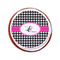 Houndstooth w/Pink Accent Printed Icing Circle - Small - On Cookie