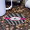 Houndstooth w/Pink Accent Round Paper Coaster - Front