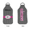 Houndstooth w/Pink Accent Sanitizer Holder Keychain - Large APPROVAL (Flat)