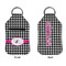 Houndstooth w/Pink Accent Sanitizer Holder Keychain - Small APPROVAL (Flat)