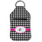 Houndstooth w/Pink Accent Sanitizer Holder Keychain - Small (Front Flat)