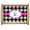 Houndstooth w/Pink Accent Serving Tray Wood Large - Main