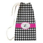 Houndstooth w/Pink Accent Laundry Bags - Small (Personalized)