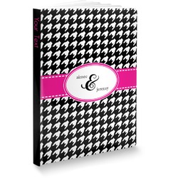 Houndstooth w/Pink Accent Softbound Notebook - 5.75" x 8" (Personalized)